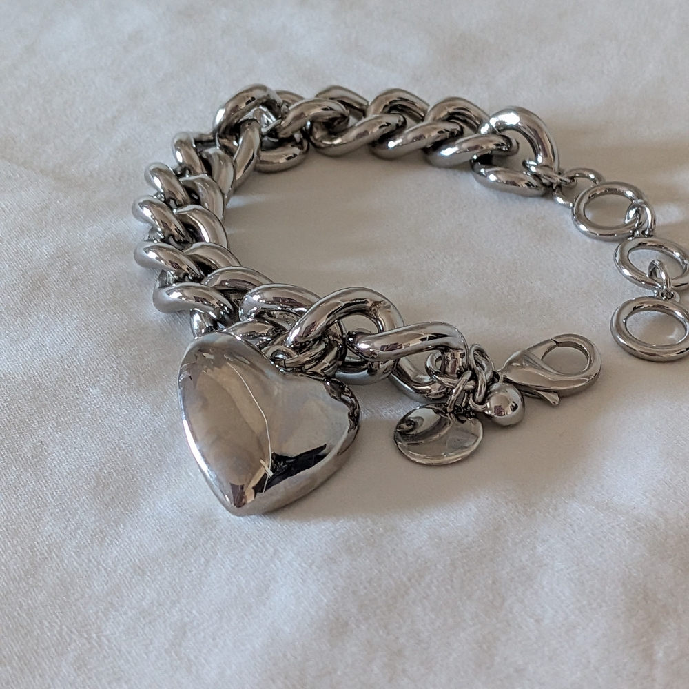 Silver Heart Charm Bracelet